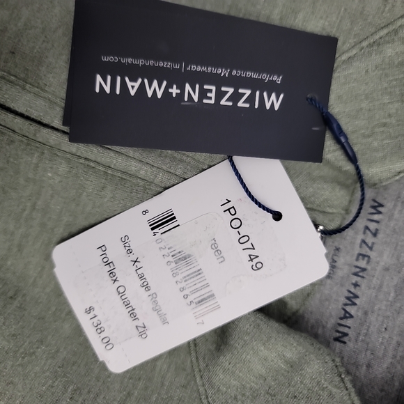 Mizzen+Main ProFlex Quarter Zip Sage Green Heather - Picture 10 of 11